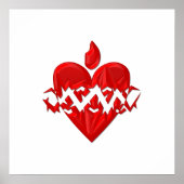 "3-D" Geheilig hart van Jezus Poster (Voorkant)