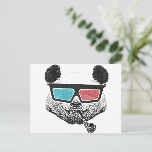3-D glazen panda Briefkaart (Staand voorkant)