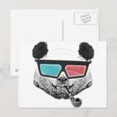 3-D glazen panda Briefkaart (Voorkant / Achterkant)