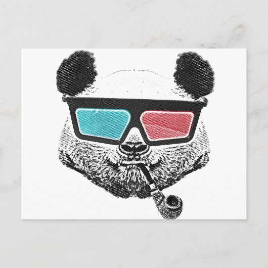 3-D glazen panda Briefkaart (Voorkant)