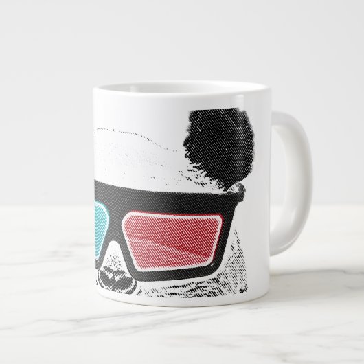  3-D glazen panda Grote Koffiekop (Voorkant rechts)