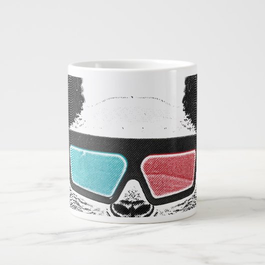 3-D glazen panda Grote Koffiekop (Voorkant)