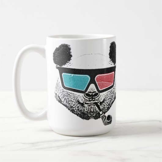 3-D glazen panda Koffiemok (Links)