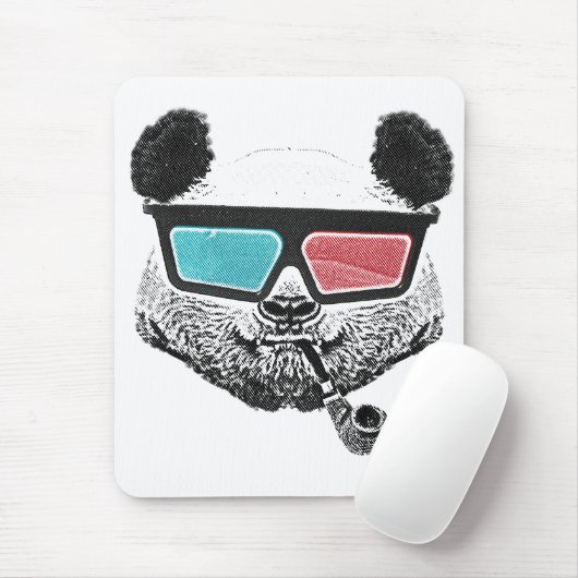  3-D glazen panda Muismat (Met muis)