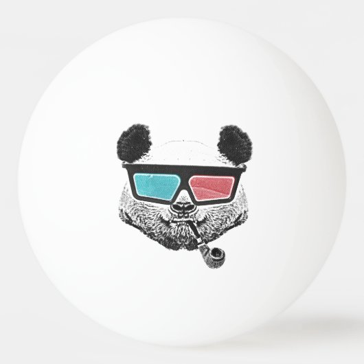 3-D glazen panda Pingpongbal (Voorkant)