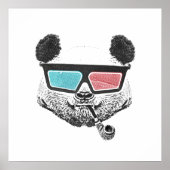  3-D glazen panda Poster (Voorkant)