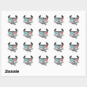  3-D glazen panda Ronde Sticker (Vel)
