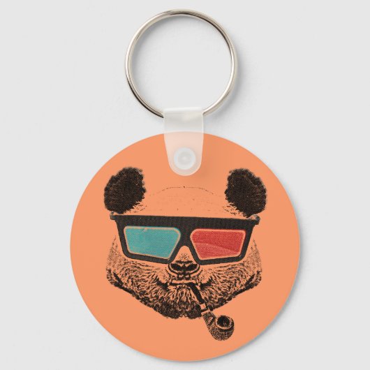 3-D glazen panda Sleutelhanger (Voorkant)