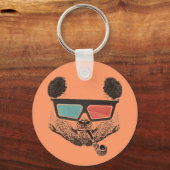 3-D glazen panda Sleutelhanger (Voorkant)