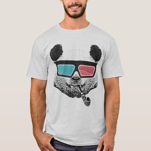  3-D glazen panda T-shirt (Voorkant)