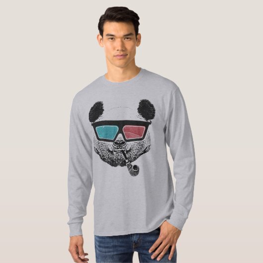  3-D glazen panda T-shirt (Voorkant volledig)