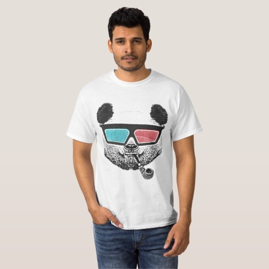  3-D glazen panda T-shirt (Voorkant volledig)