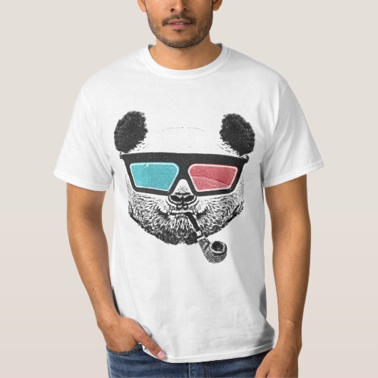 3-D glazen panda T-shirt (Voorkant)