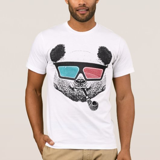 3-D glazen panda T-shirt (Voorkant)