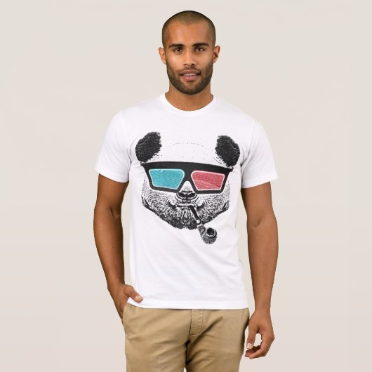  3-D glazen panda T-shirt (Voorkant volledig)
