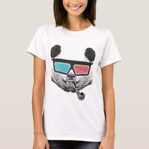 3-D glazen panda T-shirt