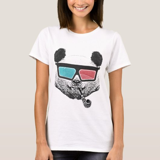  3-D glazen panda T-shirt (Voorkant)