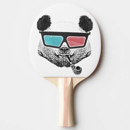 3-D glazen panda Tafeltennisbatje (Voorkant)