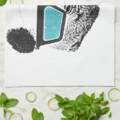  3-D glazen panda Theedoek (Gevouwen)