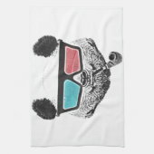  3-D glazen panda Theedoek (Verticaal)