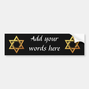 "3-D" Golden Star van David Bumpersticker