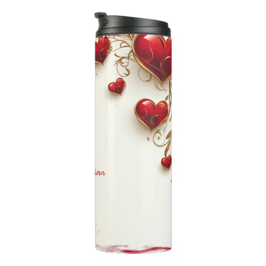 3-D Harten Gepersonaliseerde Thermische Tumbler Thermosbeker (Geroteerd rechts)