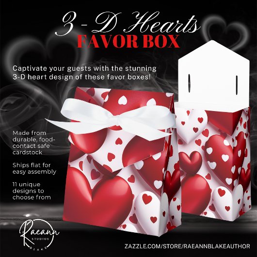 3-D Hearts Design Valentijn Favoriet Box Bedankdoosjes