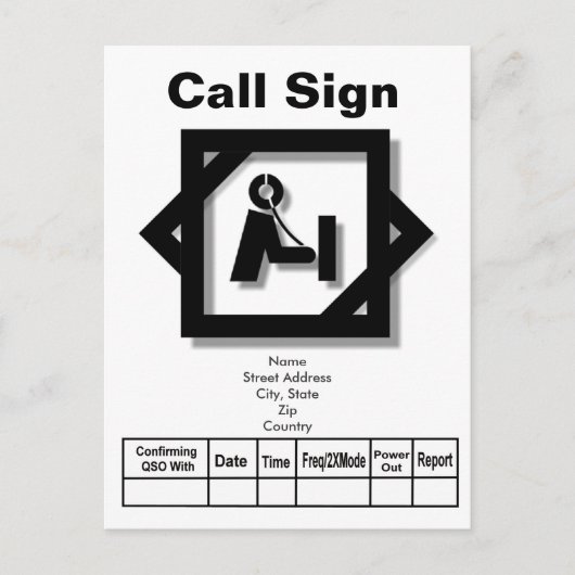 3-D het Pictogram QSL- kaartPas het aan! Briefkaart (Voorkant)