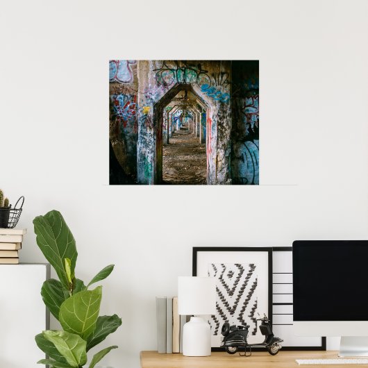 3-D Illusion Graffiti Street Afgewezen Art Poster (Thuiskantoor)