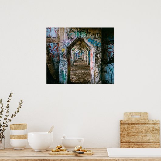 3-D Illusion Graffiti Street Afgewezen Art Poster (Keuken)