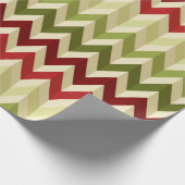 3-D Illusion Zig Zag in warme kerstkleuren Cadeaupapier (Hoek)