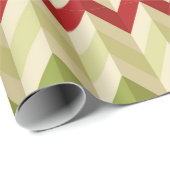 3-D Illusion Zig Zag in warme kerstkleuren Cadeaupapier (Rol Hoek)