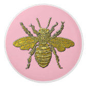 3-D Kijk naar honingbijen en uw kleur Keramische Knop (Voorkant)