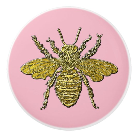 3-D Kijk naar honingbijen en uw kleur Keramische Knop (Voorkant)