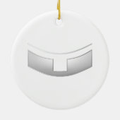 3-D Kijk Silver Priest of Minister's Collar Keramisch Ornament (Achterkant)