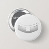 3-D Kijk Silver Priest of Minister's Collar Ronde Button 5,7 Cm (Voorkant /achterkant)