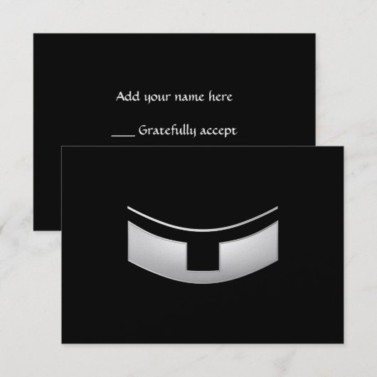 3-D Kijk Silver Priest of Minister's Collar RSVP Kaartje (Voorkant / Achterkant)