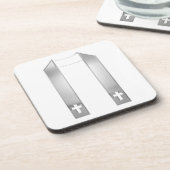3-D look Silver Priest's Stole Bier Onderzetter (Linkerzijde)
