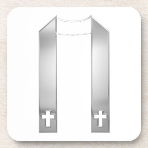 3-D look Silver Priest's Stole Bier Onderzetter