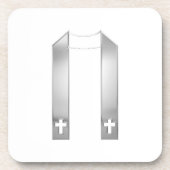 3-D look Silver Priest's Stole Bier Onderzetter (Voorkant)