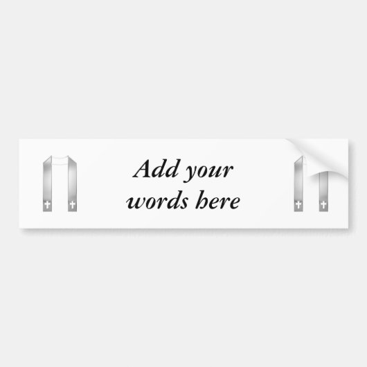 3-D look Silver Priest's Stole Bumpersticker (Voorkant)