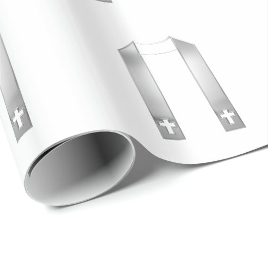 3-D look Silver Priest's Stole Cadeaupapier (Rol Hoek)