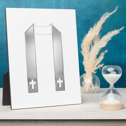 3-D look Silver Priest's Stole Fotoplaat (Zijkant)