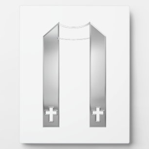 3-D look Silver Priest's Stole Fotoplaat