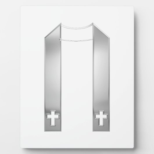 3-D look Silver Priest's Stole Fotoplaat (Voorkant)