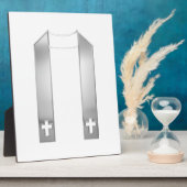 3-D look Silver Priest's Stole Fotoplaat (Zijkant)