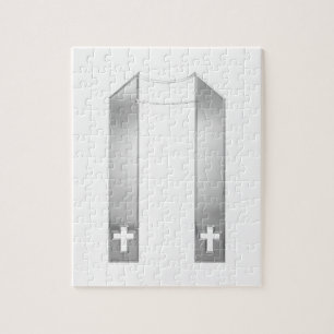 3-D look Silver Priest's Stole Legpuzzel