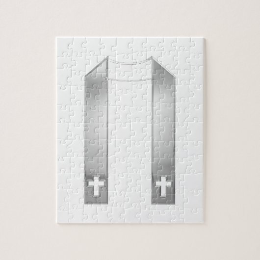 3-D look Silver Priest's Stole Legpuzzel (Verticaal)