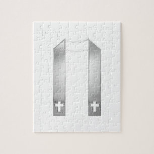 3-D look Silver Priest's Stole Legpuzzel