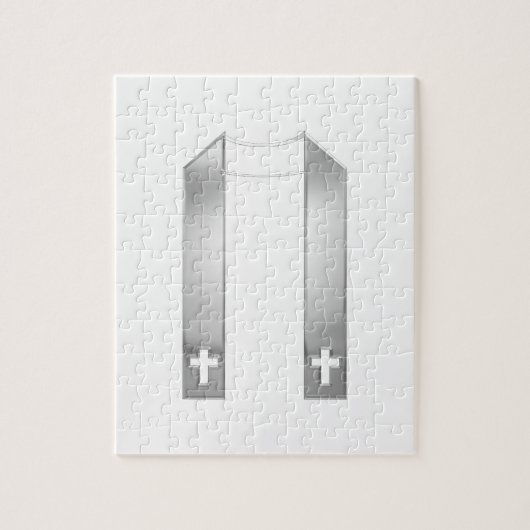 3-D look Silver Priest's Stole Legpuzzel (Verticaal)